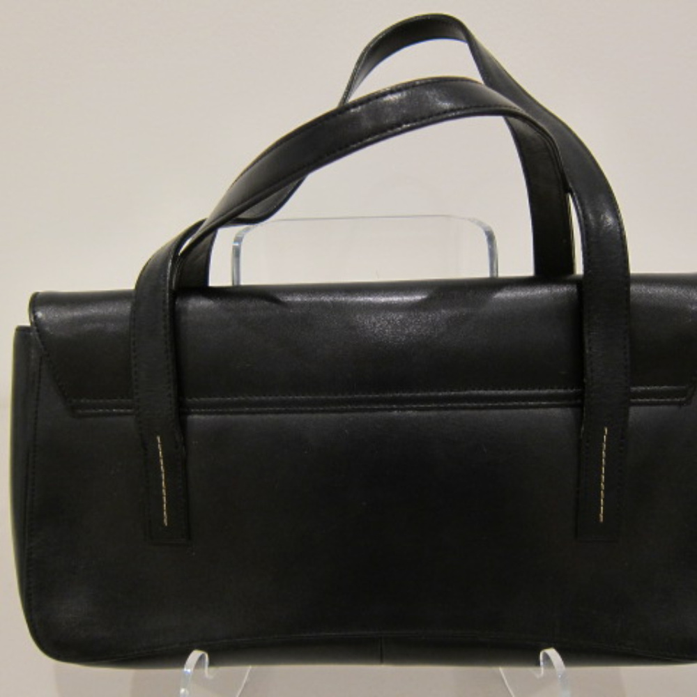 Women Handheld Shoulder BCBG Paris Black Vegan Faux Leather Bag Purse Top Handle - Picture 3 of 8